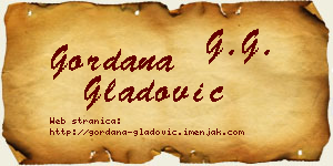 Gordana Gladović vizit kartica